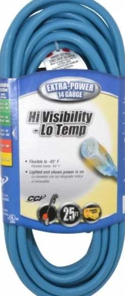 25', 14/3 Gauge/Conductors, Blue Outdoor Extension Cord