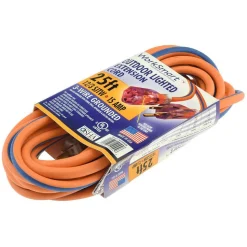 25', 12/3 Gauge/Conductors, Orange/Blue Outdoor Extension Cord