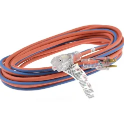 25', 14/3 Gauge/Conductors, Orange/Blue Strip, Outdoor Extension Cord
