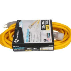 25', 12/3 Gauge/Conductors, Yellow Outdoor Extension Cord