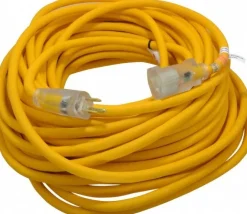 100', 12/3 Gauge/Conductors, Yellow Outdoor Extension Cord