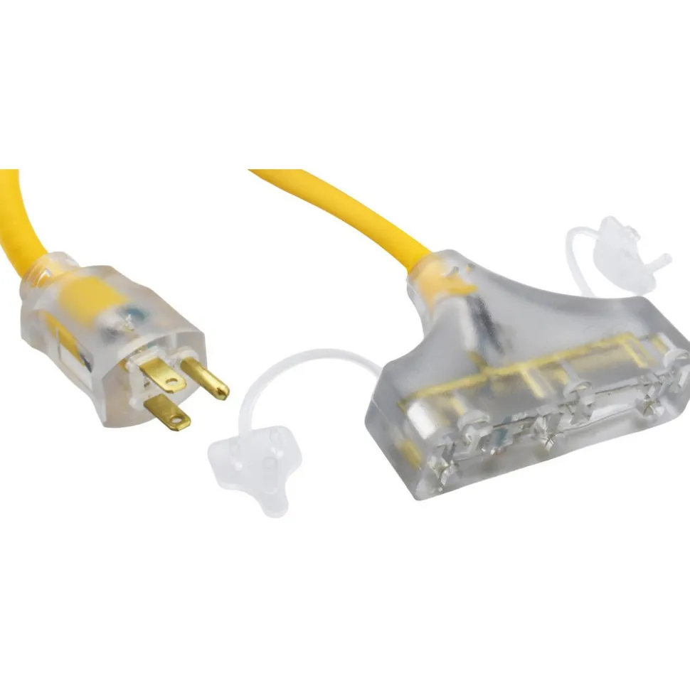50', 12/3 Gauge/Conductors, Yellow Indoor & Outdoor Extension Cord