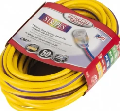50', 12/3 Gauge/Conductors, Yellow/Purple Outdoor Extension Cord