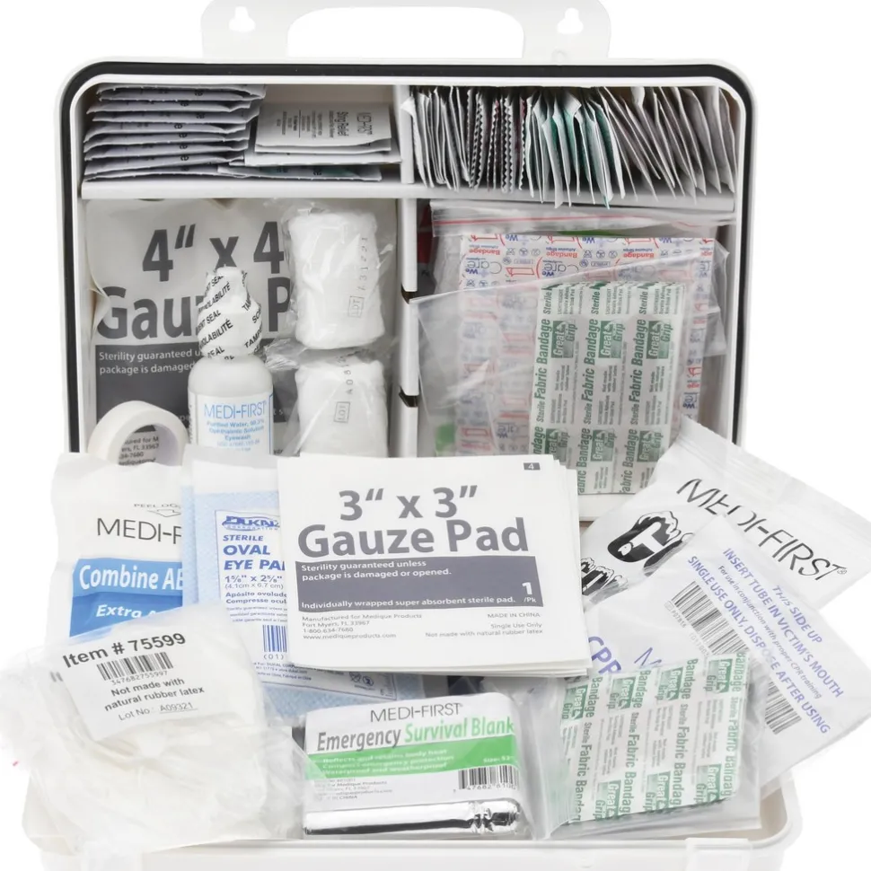 126 Pc First Aid First Aid Kit for 25: Portable, ANSI 2021 Class A