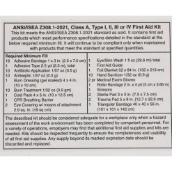 126 Pc First Aid First Aid Kit for 25: Portable, ANSI 2021 Class A