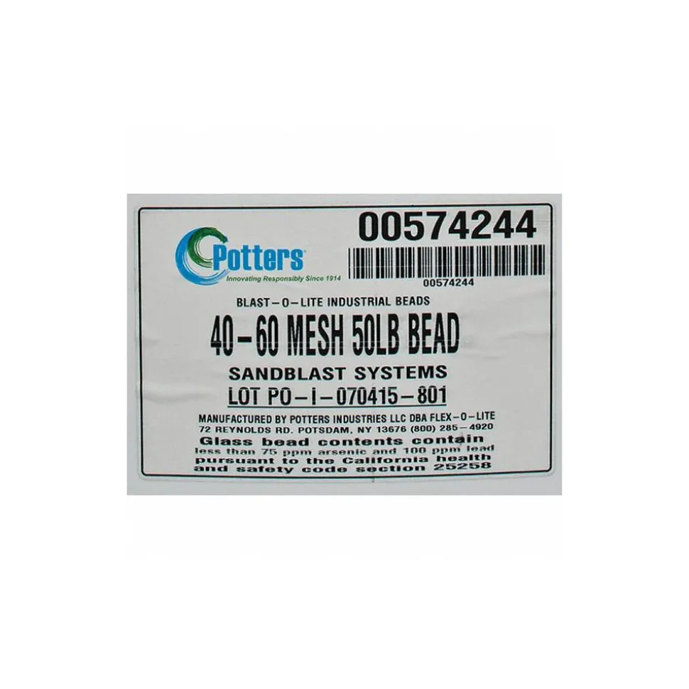 Abrasive Blasting Media: Coarse Grade, Smooth, Glass Bead