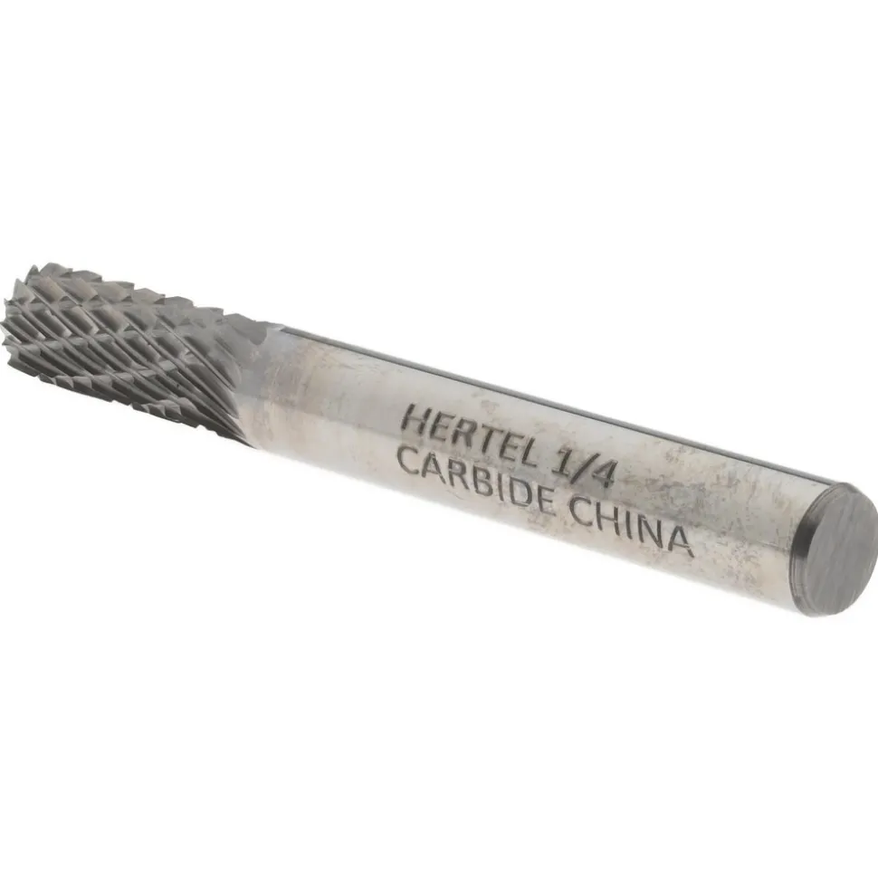 Abrasive Burr: SA-1, 1/4" Cut Dia, Cylinder With Flat End, Double Cut