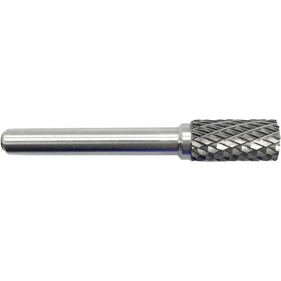 Abrasive Burr: SA-3, 3/8" Cut Dia, Cylinder With Flat End, Double Cut