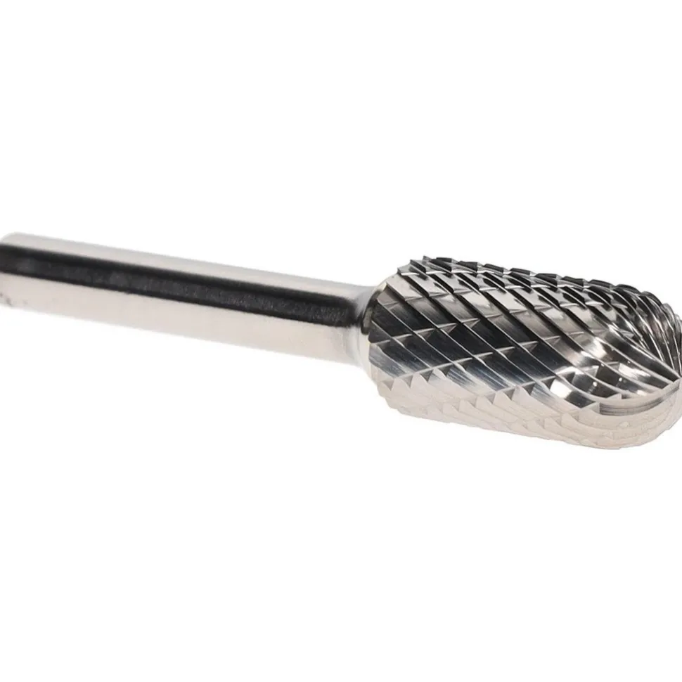 Abrasive Burr: SC-5DC-CCS2A, 1/2" Cut Dia, Cylinder With Radius End, Double Cut