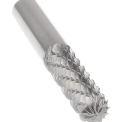 Abrasive Burr: SC-1L, 1/4" Cut Dia, Cylinder With Radius End, Double Cut