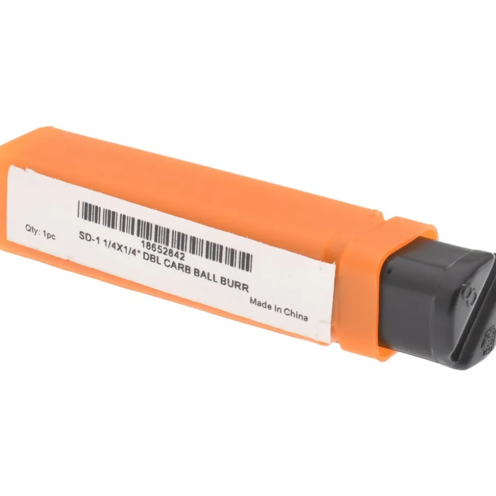 Abrasive Burr: SD-1, 1/4" Cut Dia, Ball, Double Cut