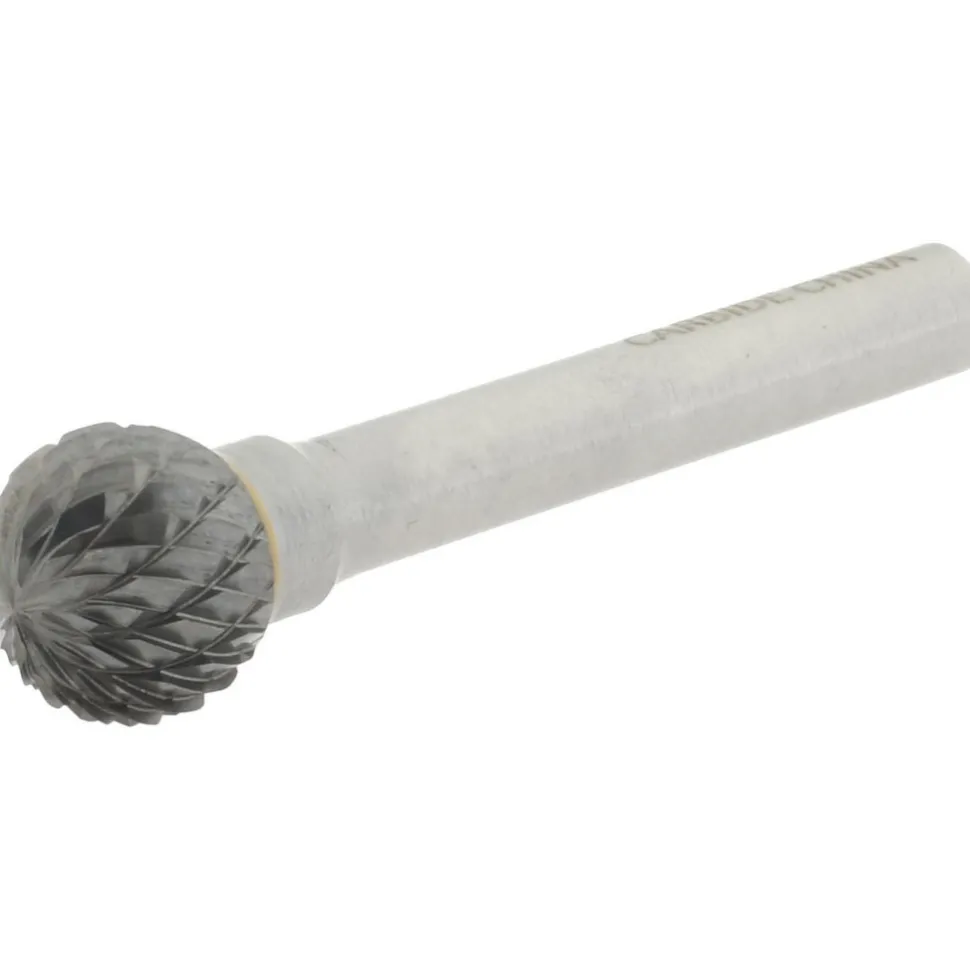 Abrasive Burr: SD-5, 1/2" Cut Dia, Ball, Double Cut