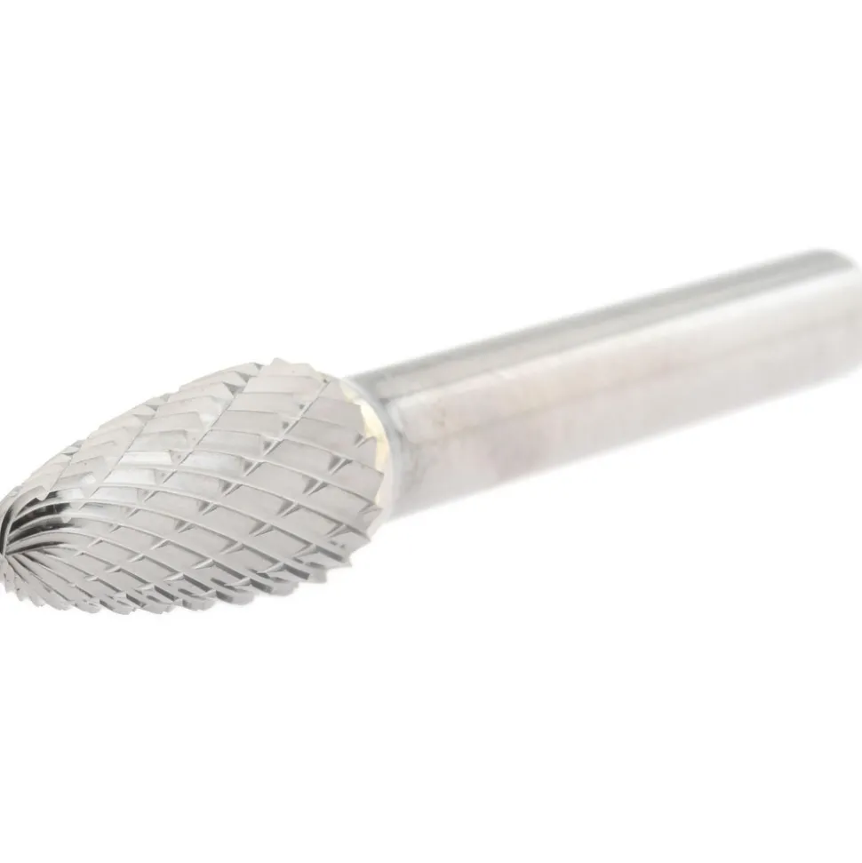 Abrasive Burr: SF-3DC-CCS2A, 3/8" Cut Dia, Tree With Radius End, Double Cut