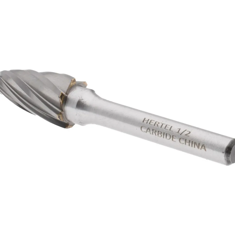 Abrasive Burr: SF-5NF, 1/2" Cut Dia, Tree With Radius End, Aluma Cut