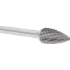 Abrasive Burr: SG-5, 1/2" Cut Dia, Tree With Pointed End, Double Cut