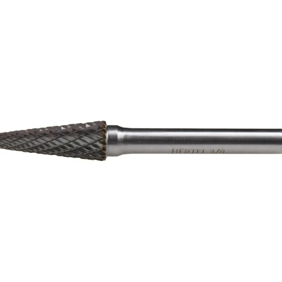 Abrasive Burr: SL-3, 3/8" Cut Dia, Taper With Radius End, Double Cut