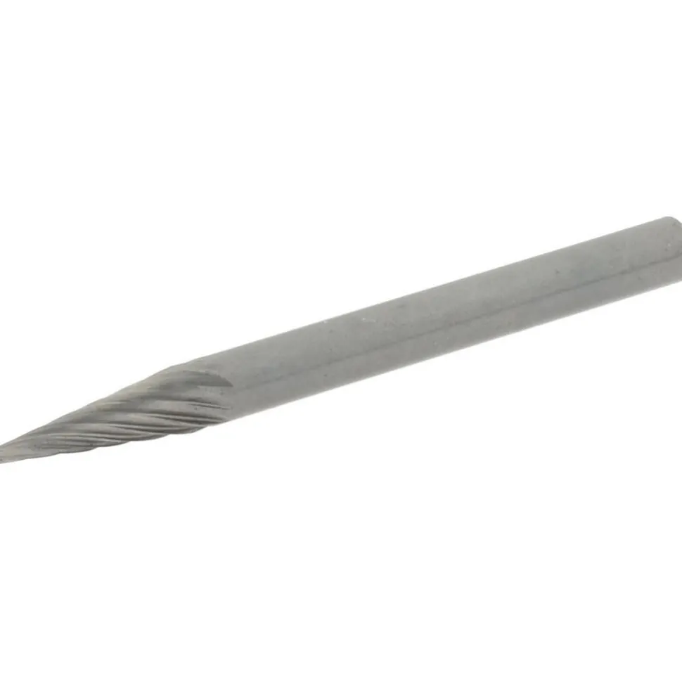 Abrasive Burr: SM-42, 1/8" Cut Dia, Cone With Point End, Single Cut