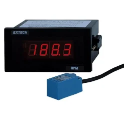 Accurate up to 0.05%, 0.1 and 0.1 (5 to 1,000) and 1 (1,000 to 9,999) and 10 (10,000 to 99,990) RPM Resolution, Noncontact Tachometer