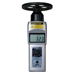 Accurate up to 0.006 +/- 1% Digit (6 RPM Max) (25,000 to 99,999 RPM), 1 RPM Resolution, Contact and Noncontact Tachometer