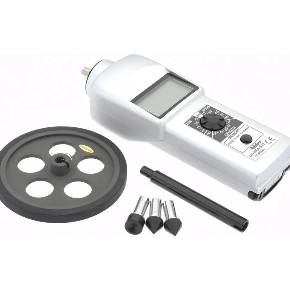 Accurate up to 0.006 +/- 1% Digit (6 RPM Max) (10,000 to 25,000 RPM), 0.001 RPM Resolution, Contact Tachometer