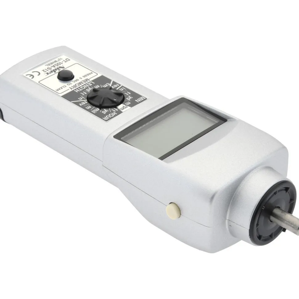 Accurate up to 0.006 +/- 1% Digit (6 RPM Max) (10,000 to 25,000 RPM), 0.001 RPM Resolution, Contact Tachometer