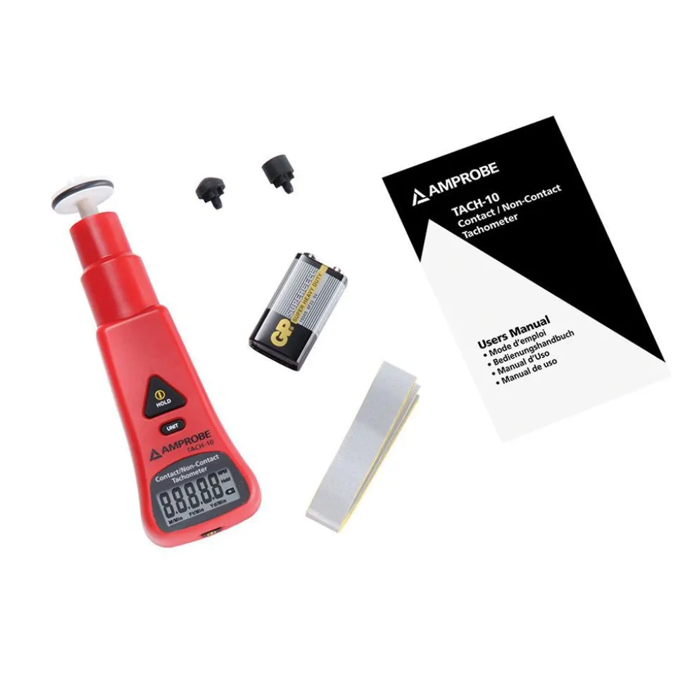 Accurate up to 0.1%, 0.0001 to 1 RPM Resolution, Contact and Noncontact Tachometer