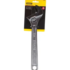 Adjustable Wrench: 12" OAL, 1-1/2" Jaw Capacity