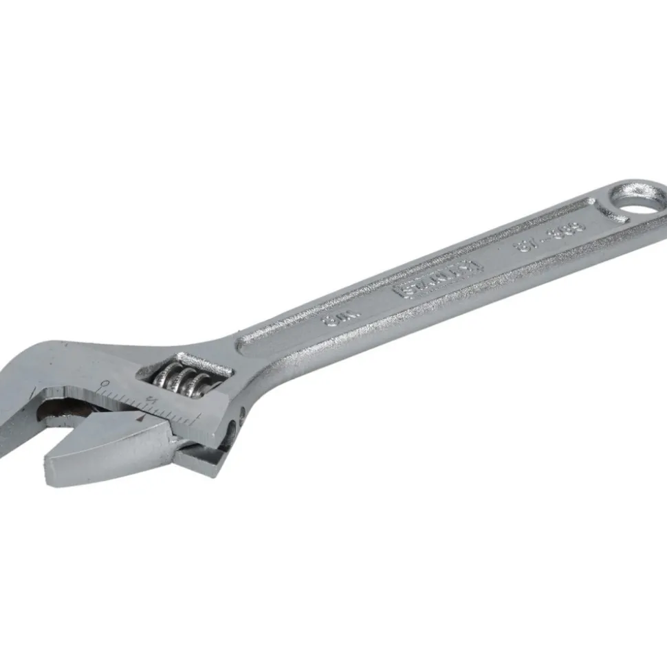 Adjustable Wrench: 8" OAL, 1" Jaw Capacity