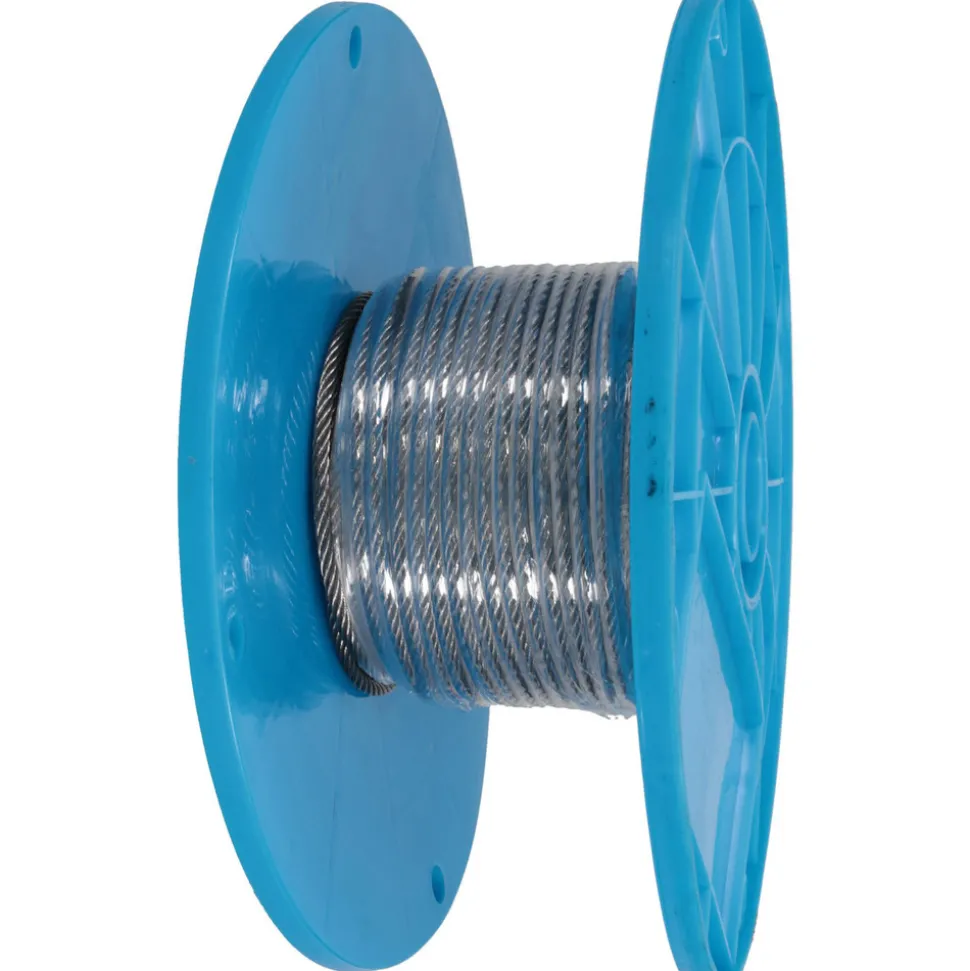 Aircraft Cable: 1/8" Overall Dia, 100', Stainless Steel