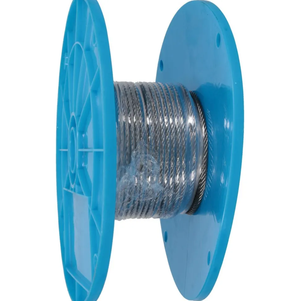 Aircraft Cable: 1/8" Overall Dia, 100', Stainless Steel