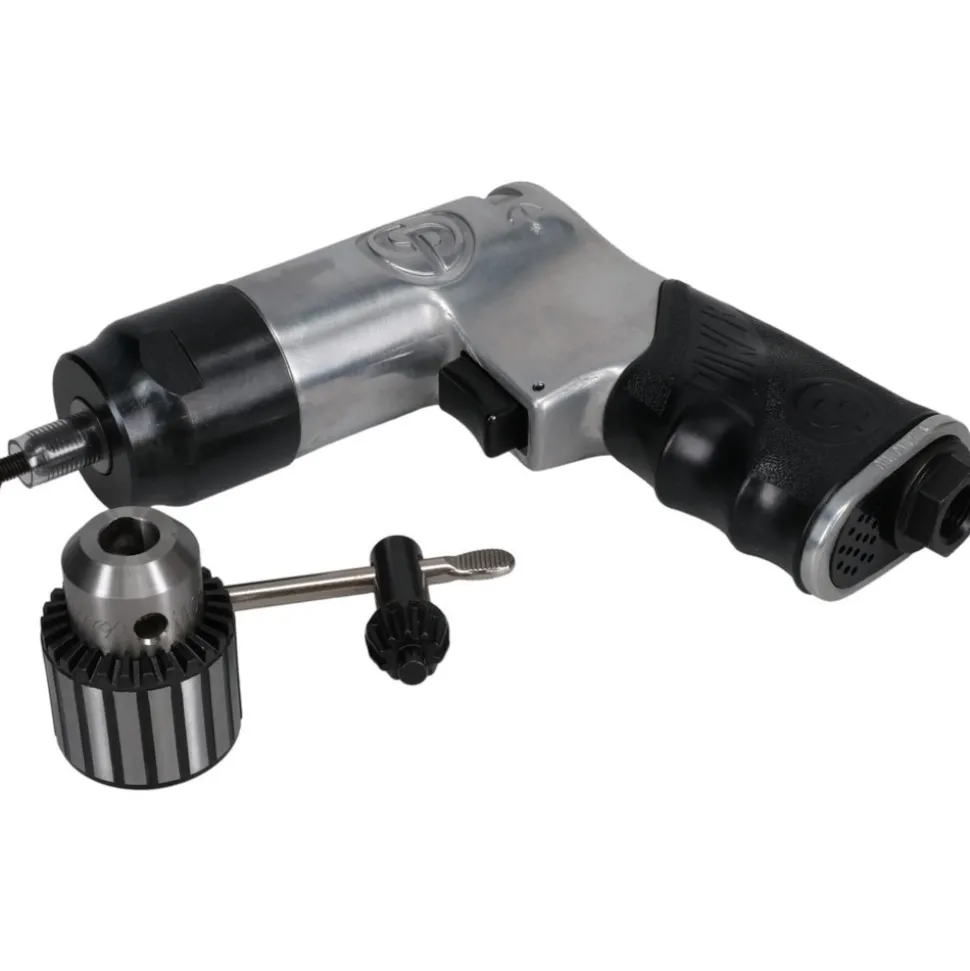 Air Drill: 3/8" Keyed Chuck, Reversible