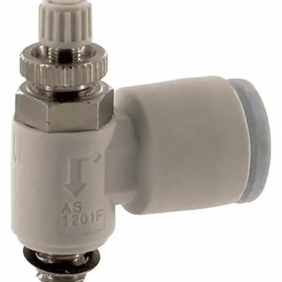Air Flow Control Valve: Flow Control Elbow, PBT, 6 mm Tube OD