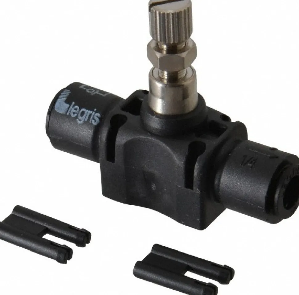 Air Flow Control Valve: In-Line, Tube, 1/4" Tube OD, 145 Max psi