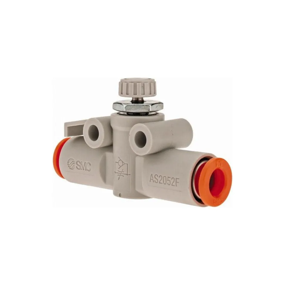 Air Flow Control Valve: In-Line, Tube, 1/4" Tube OD