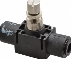 Air Flow Control Valve: In-Line, Tube, 3/8" Tube OD, 145 Max psi