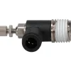 Air Flow Control Valve: Miniature Exhaust, Tube x NPT, 1/4" Tube OD, 145 Max psi