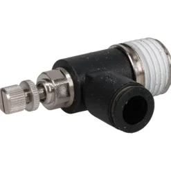 Air Flow Control Valve: Miniature Exhaust, Tube x NPT, 1/4