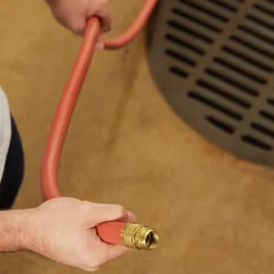 All-Weather Commercial Garden Hose: 3/4" Dia, 25 ft, 3/4" Thread, Red, Vinyl, 400 psi
