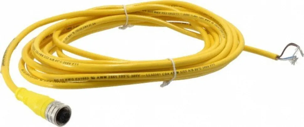 4 Amp, M12 Female Straight to Pigtail Cordset Sensor and Receptacle