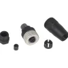 3 Amp, M12 5 Pin Female Straight Field Attachable Connector Sensor and Receptacle