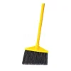10.5" Angle Broom, Vinyl-Coated Metal Handle, Flagged Polypropylene Fill, Gray