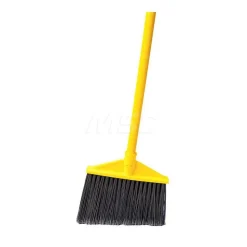 10.5" Angle Broom, Vinyl-Coated Metal Handle, Flagged Polypropylene Fill, Gray