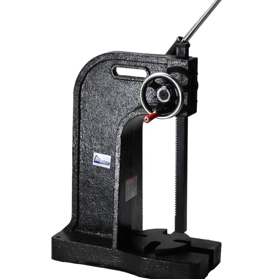 Arbor Press: 1-1/4" Ram, 6-1/4" Throat Depth, 3 Ton Pressure, 12" Stroke, 17-1/2" Max Work Height