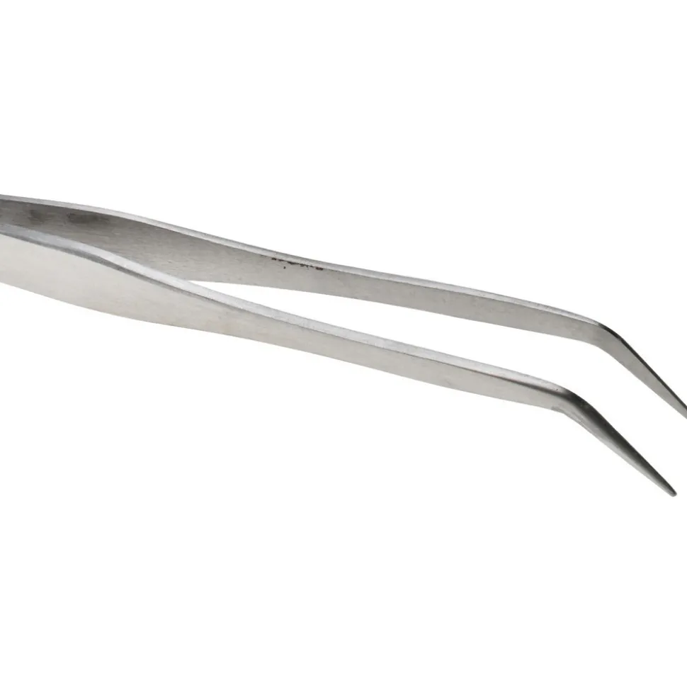 Assembly Tweezer: Stainless Steel, Straight Tip, 6-1/2" OAL