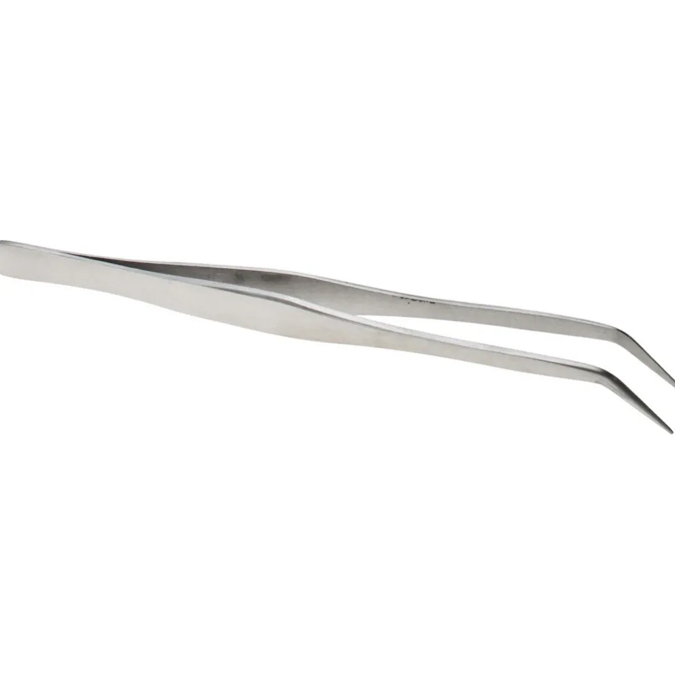 Assembly Tweezer: Stainless Steel, Straight Tip, 6-1/2" OAL