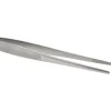 Assembly Tweezer: Stainless Steel, Blunt & Serrated Point Tip, 7" OAL