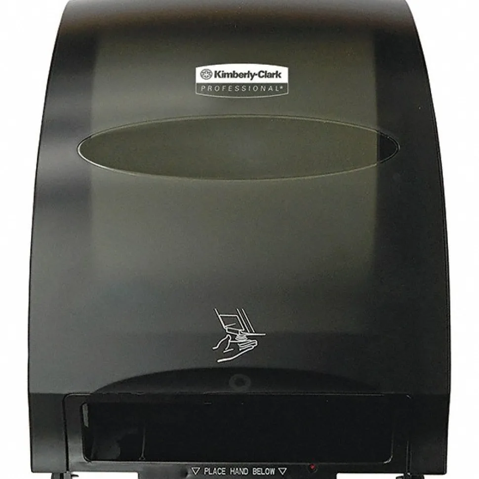 Automatic Hard Roll Towel Dispenser, Smoke (Black), 12.70" x 15.76" x 9.57"