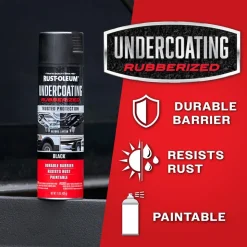 Automotive Rubberized Undercoating Spray Paint, Black, 15 oz