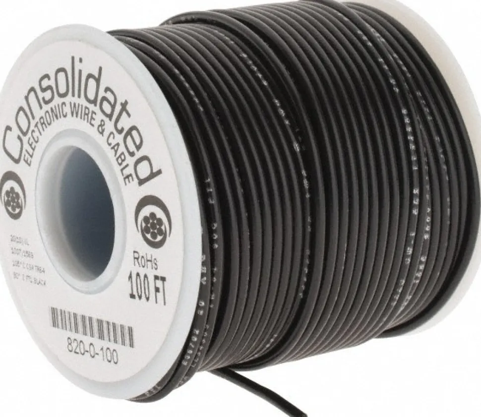 20 AWG, 10 Strand, 100' OAL, Tinned Copper Hook Up Wire
