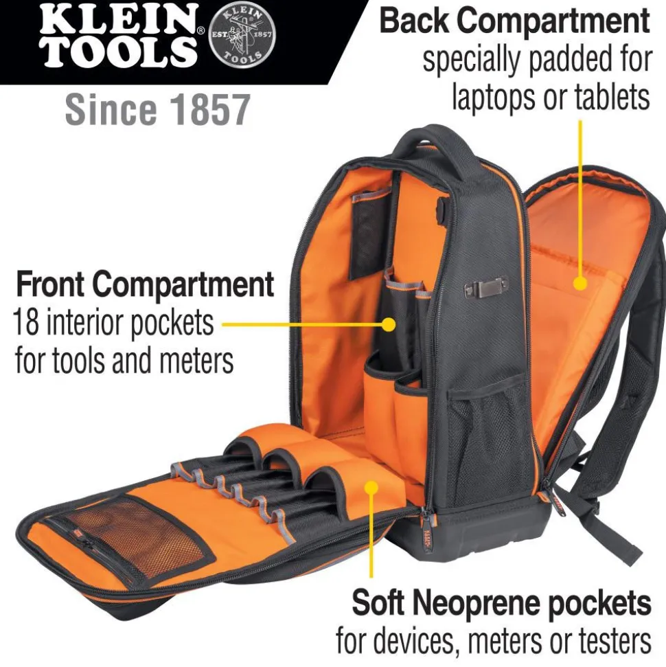 Backpack: 28 Pocket, 11" Wide, 14-3/4" Deep, 20" High